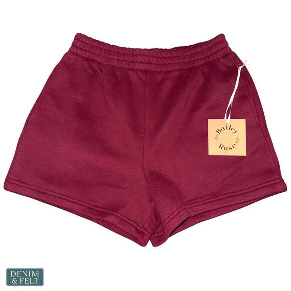 Bailey Rose Basic Cherry Coke Sweatshorts XS High Waist Casual Lounge Shorts NEW - Picture 1 of 7